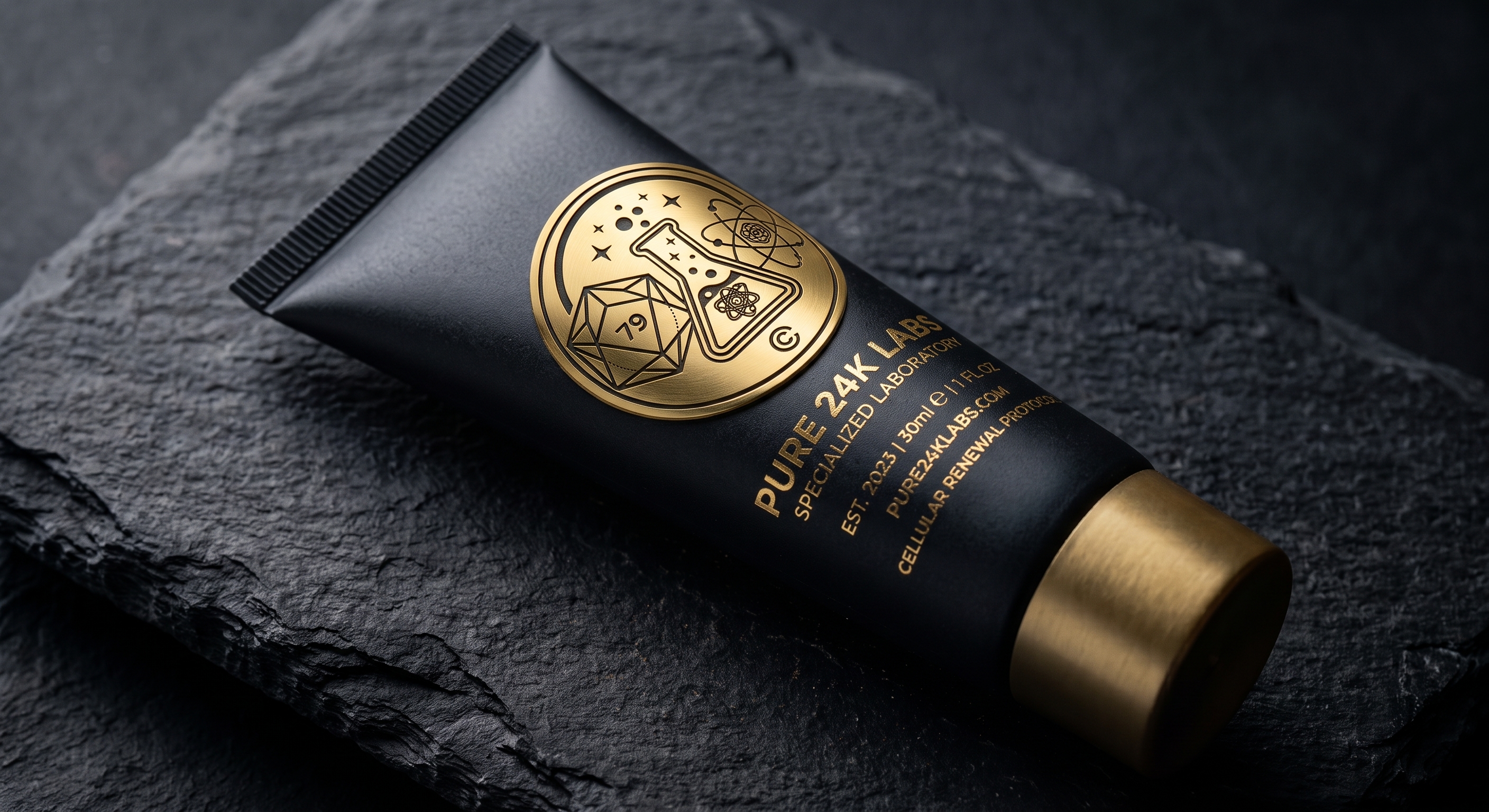 Pure 24K Labs Matte Black Cellular Renewal Protocol 30ml Tube